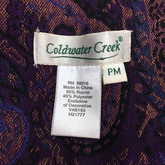 COLDWATER CREEK Jacket Woven Tapestry Beaded Paisley Floral Boho Petite Medium - Picture 9 of 10